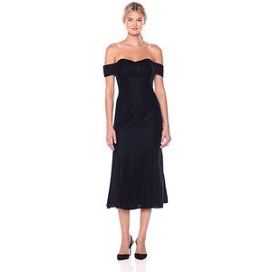Shoshanna Midnight Off the Shoulder/Midi Dress